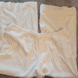 a new day Wide Leg Linen/Rayon Blend Striped Pants Size XL